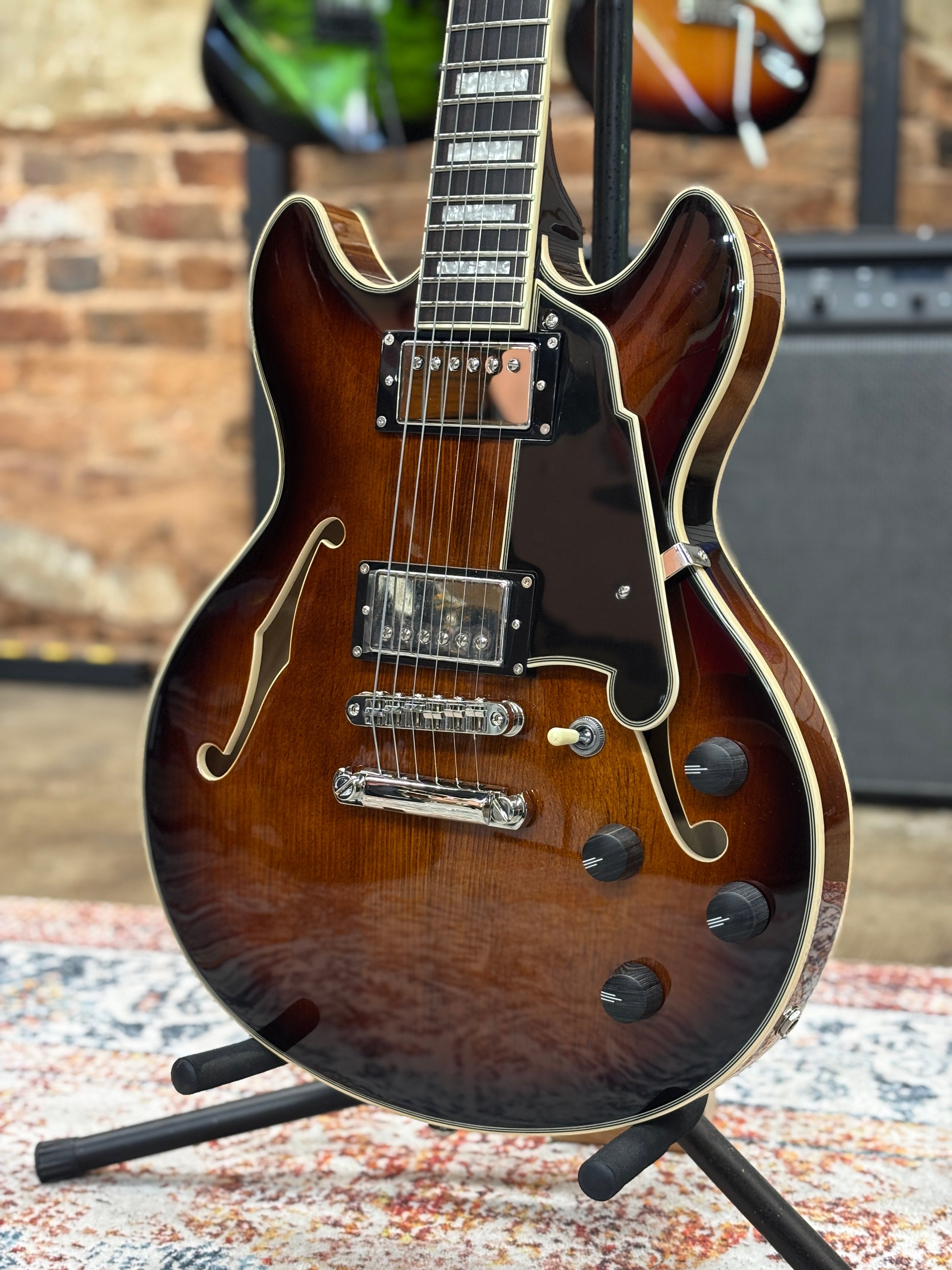 ギター D'AngelicoPremierMini DC Dark Iced Burst D'Angelico Premier Mini DC - Dark Iced Tea Burst with