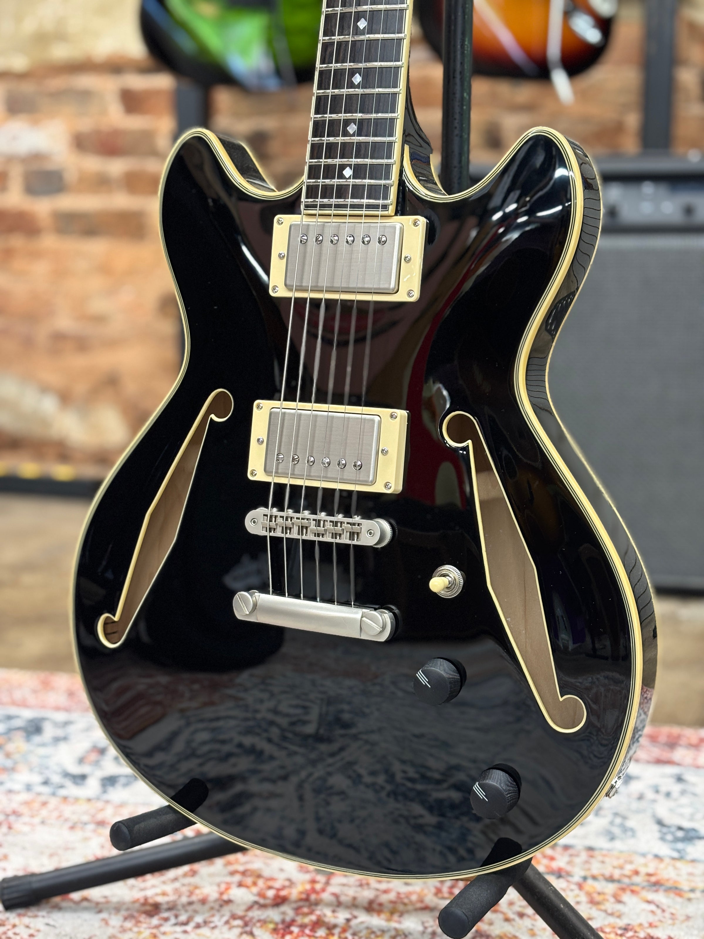 ギター D'AngelicoPremierMini DC Dark Iced Burst D'Angelico Premier Mini DC - Dark Iced Tea Burst - Huber